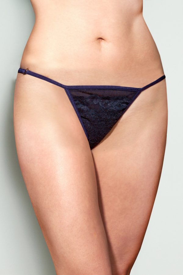 OCT - NAVY MESH AND LACE KNICKERS-0