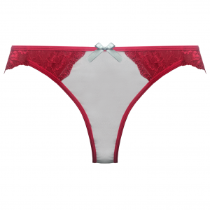 JUNE '17 - GREY & RED LACE THONG-0