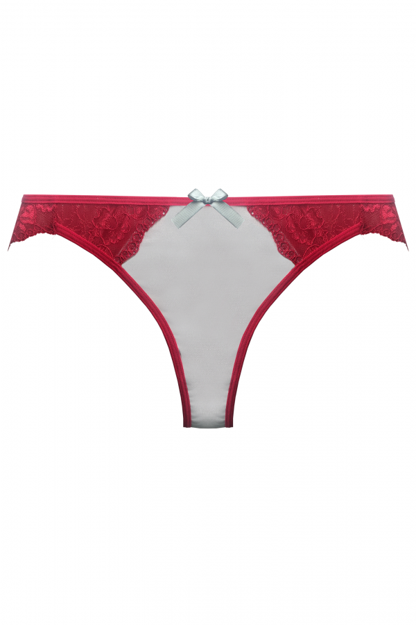 JUNE '17 - GREY & RED LACE THONG-0