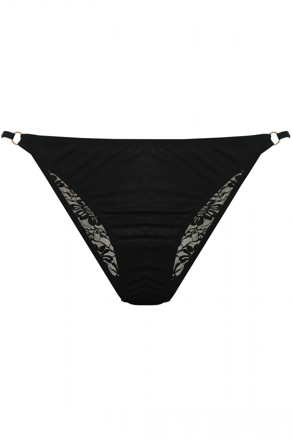 Lingerie Letters Black & Gold Brief