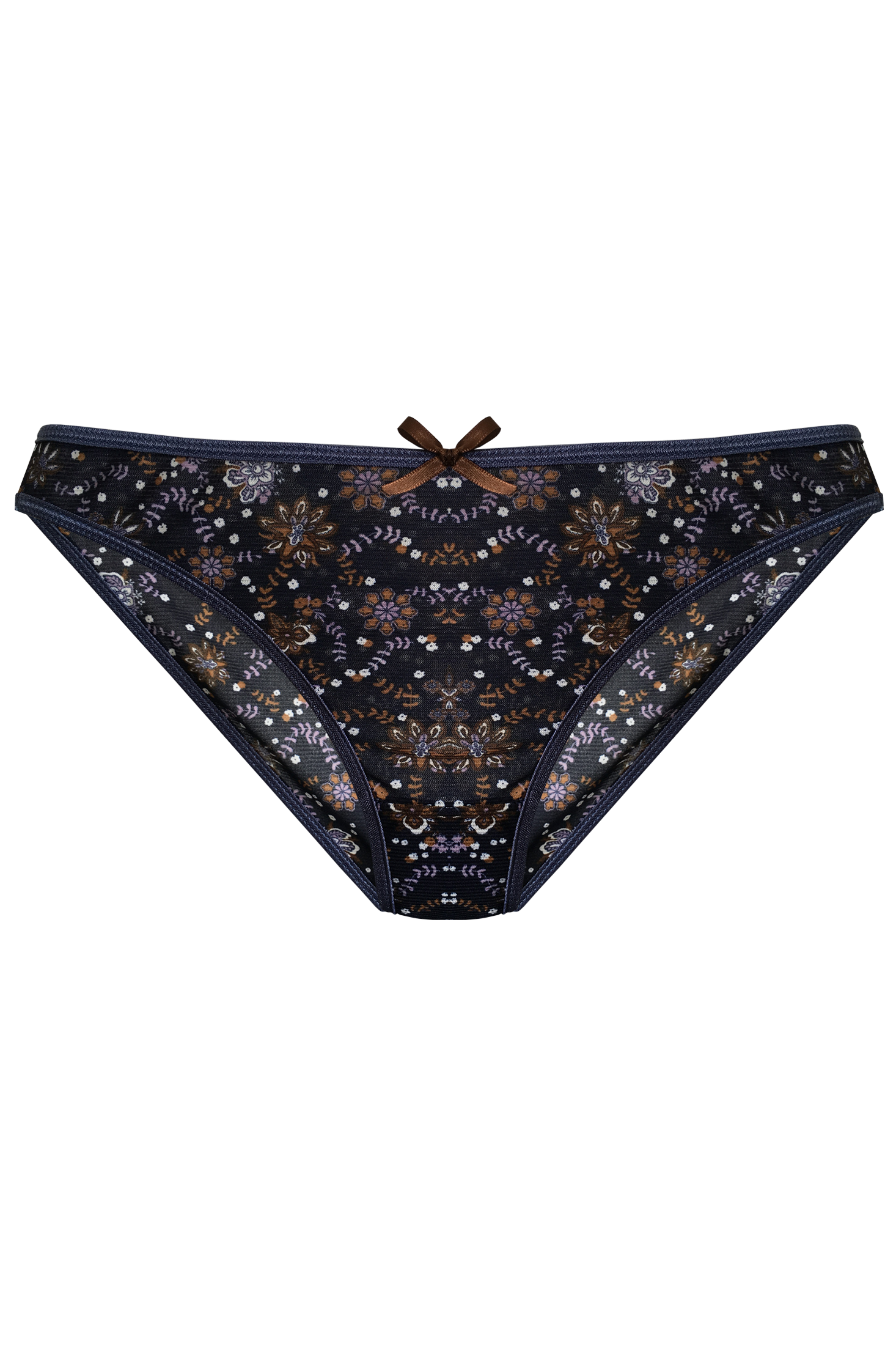 LL NAVY FLORAL BRIEF - Lingerie Letters