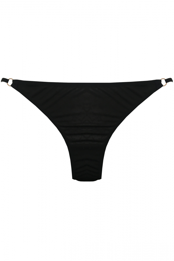 Lingerie Letters Black & Gold Thong