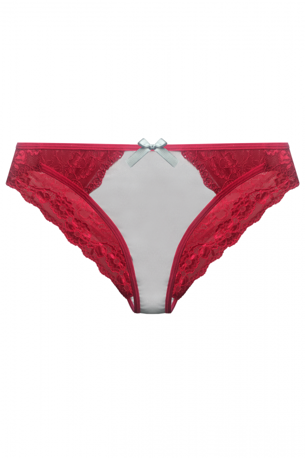 Lingerie Letters Grey & Red Brief