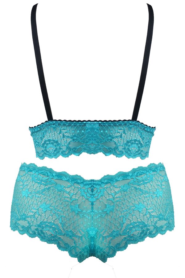 SHOP OUR LINGERIE LETTERS - TURQUOISE BRALETTE & BOYSHORT SET ONLINE SOUTH AFRICA.