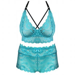 SHOP OUR LINGERIE LETTERS - TURQUOISE BRALETTE & BOYSHORT SET ONLINE SOUTH AFRICA.