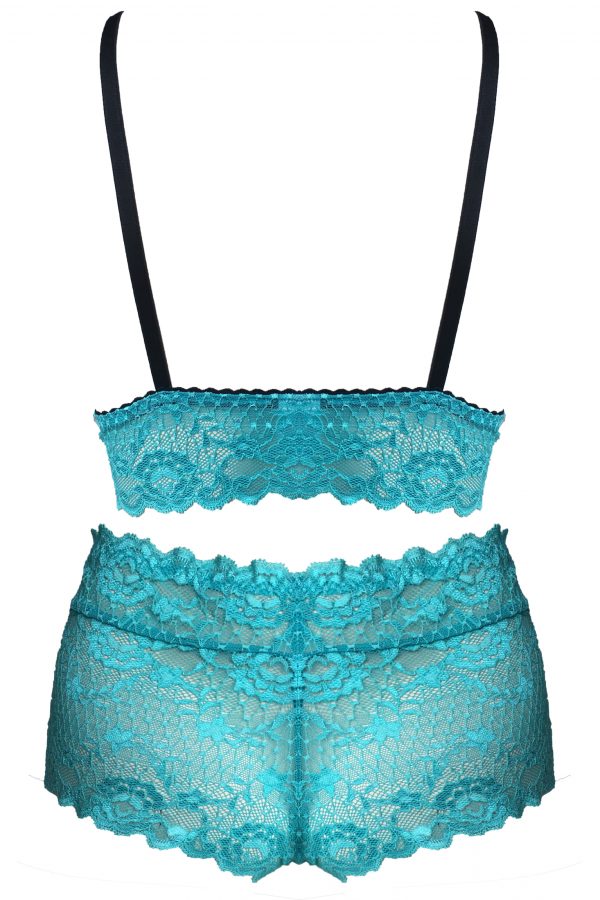 SHOP OUR LINGERIE LETTERS - TURQUOISE BRALETTE & BOYSHORT SET ONLINE SOUTH AFRICA.