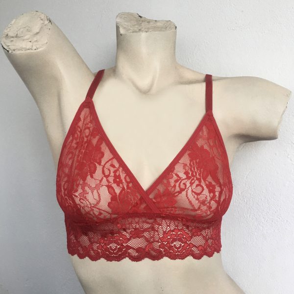 SHOP OUR LINGERIE LETTERS - RED BRALETTE & PEARL THONG SET ONLINE SOUTH AFRICA.