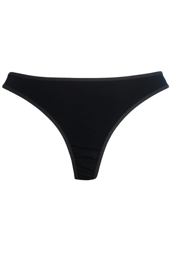 Lingerie Letters Women's Matt Black Thong