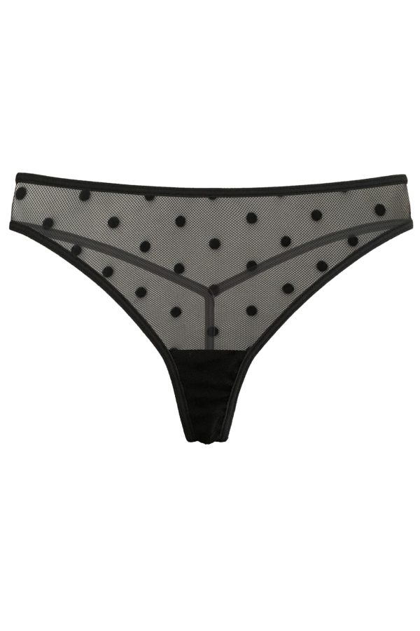 Lingerie Letters Women's Dotty Mesh Thong