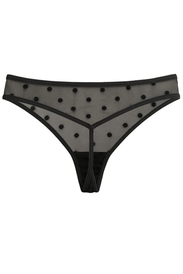 Lingerie Letters Women's Dotty Mesh Thong