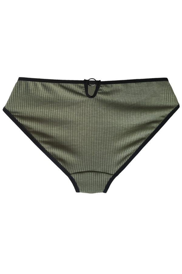 Lingerie Letters Women's Ribbed Olive Brief