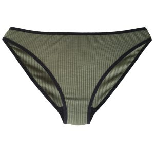 Lingerie Letters Women's Ribbed Olive Brief