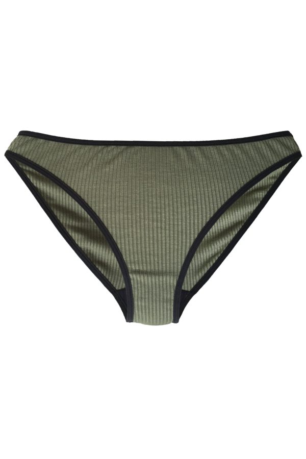 Lingerie Letters Women's Ribbed Olive Brief