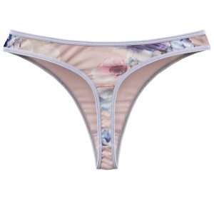 Lingerie Letters Blush & Blossom Thong Back. Ladies' underwear designed and handmade with love in Cape Town, South African.