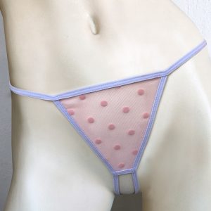 Lingerie Letters Pink Dotty Crotchless G-string. Shop sexy, naught and sultry Women's crotchless panties online in South Africa.