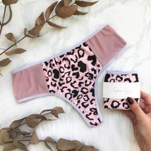Lingerie Letters Leopard Thong