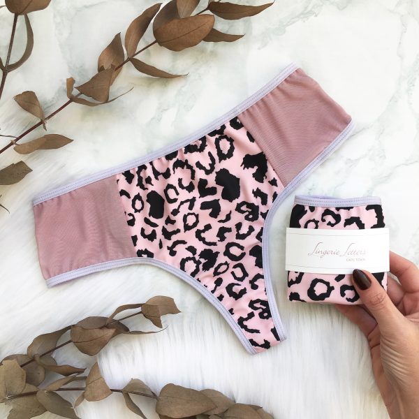 Lingerie Letters Leopard Thong