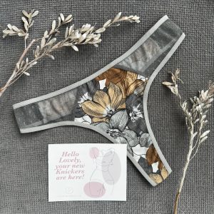 Lingerie Letters Winter Blooms Thong