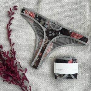 Lingerie Letters Rose Thong